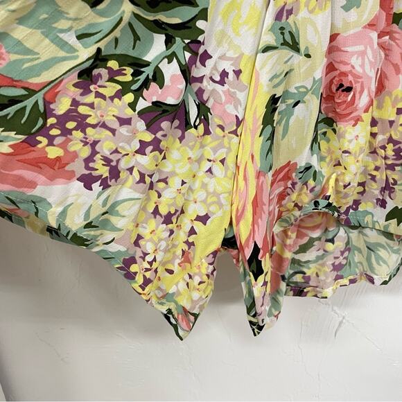 Faithfull The Brand Yellow Pink Floral Romper Womens 2 Puff Short Sleeve Ana - Picture 5 of 12